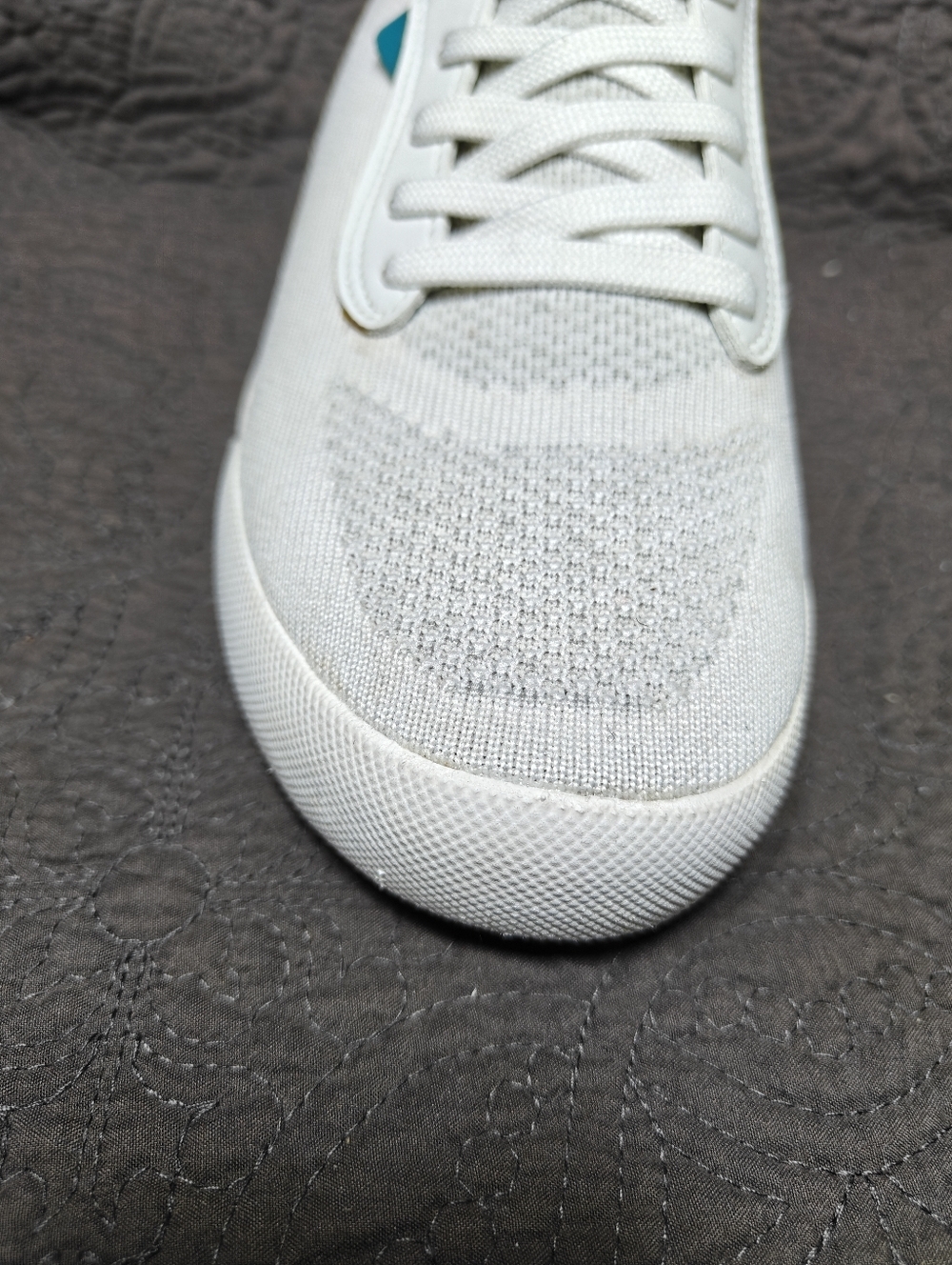 VESSI Weekend Waterproof White Knit Casual Off White Lace Up Sneaker Women's 7 - Picture 5 of 9